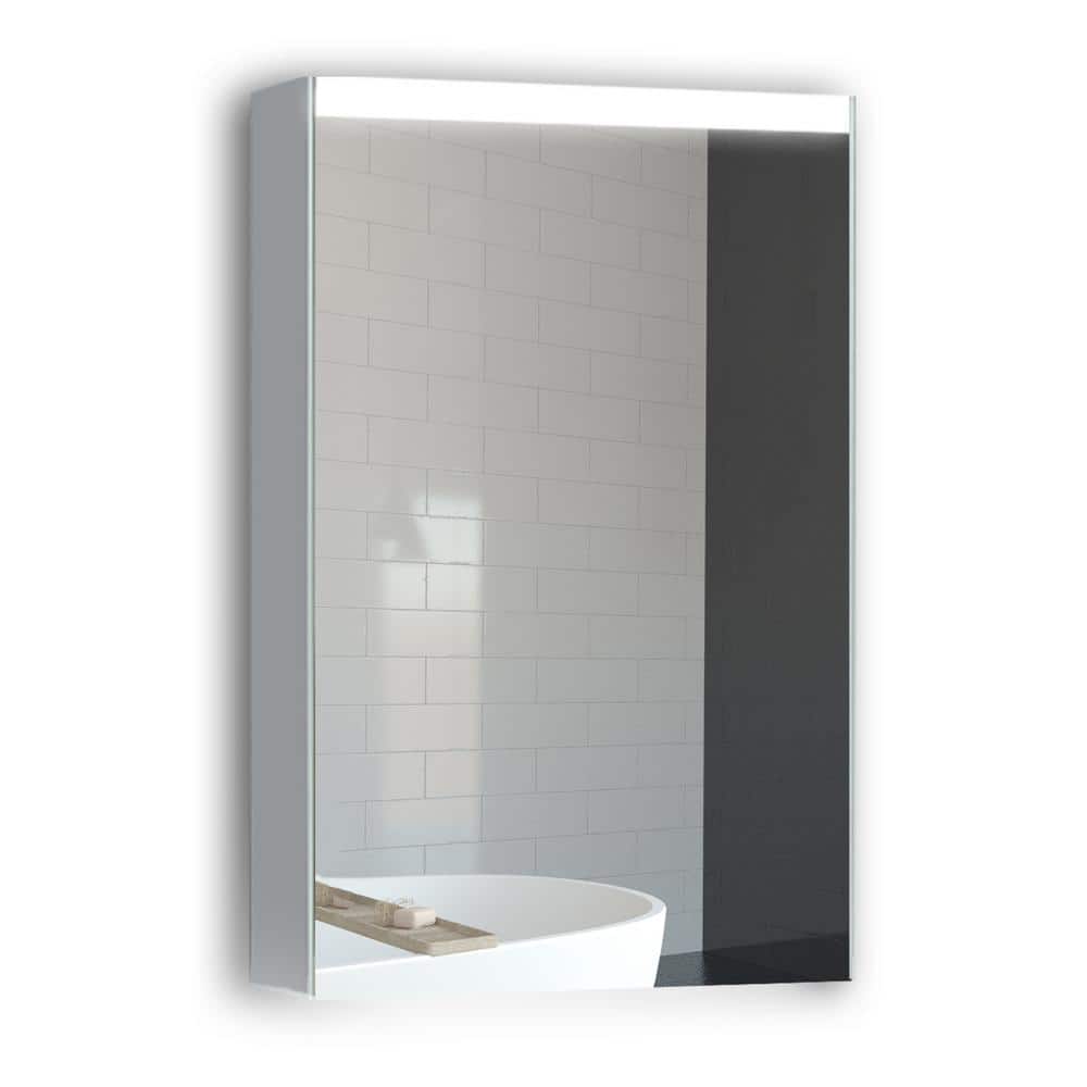 20 in. W x 30 in. H Rectangular Frameless Gray Surface Mount Medicine Cabinet with Mirror with LED Light, Left Open price history on PriceWatchPro