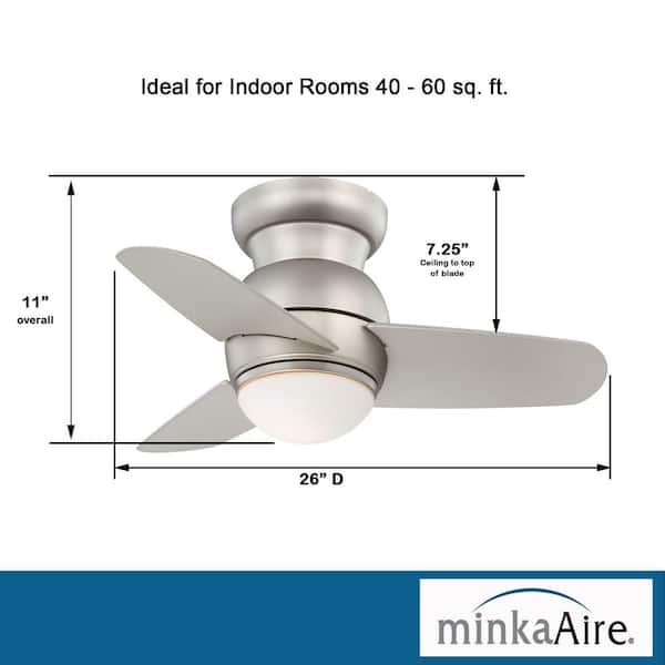 MINKA-AIRE Spacesaver 26 in. Integrated LED Indoor Brushed Steel