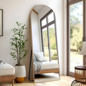 23 in. W x 67 in. H Arch Mirror Gold Wood Framed Mirror Full Length Mirror Oversized Floor Mirror