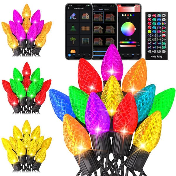 AVATAR CONTROLS 100 Light 66 ft. Outdoor Plug-In Integrated LED Smart Novelty C9 Color-Changing String Light