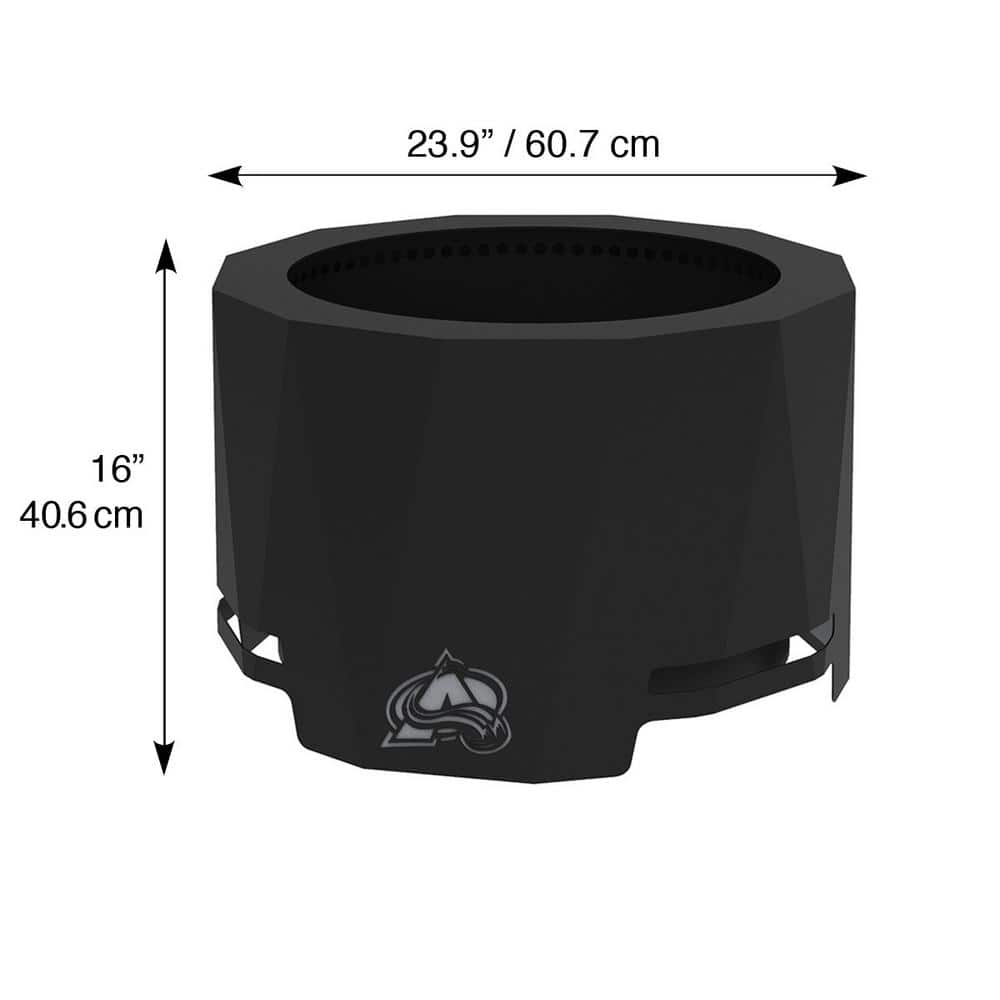 Colorado Avalanche Black Steel Smokeless Wood Pellet Fire Pit