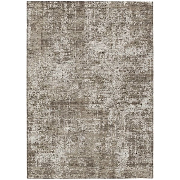 Chantille Machine Washable Indoor/Outdoor Abstract ACN2693 Brown 9 ft. x 12 ft. Area Rug