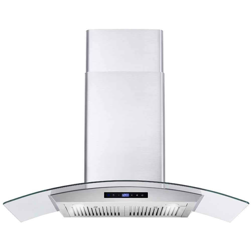 36 in. Ducted Wall Mount Range Hood in Stainless Steel with Touch Controls, LED Lighting and Permanent Filters
