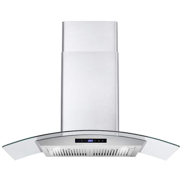 Cosmo 36 in. Ducted Wall Mount Range Hood in Stainless Steel with Touch Controls, LED Lighting and Permanent Filters