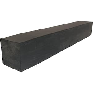 8 in. x 10 in. x 7 ft. Sandblasted Faux Wood Beam Fireplace Mantel Aged Ash