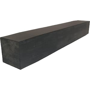 8 in. x 12 in. x 7 ft. Sandblasted Faux Wood Beam Fireplace Mantel Aged Ash