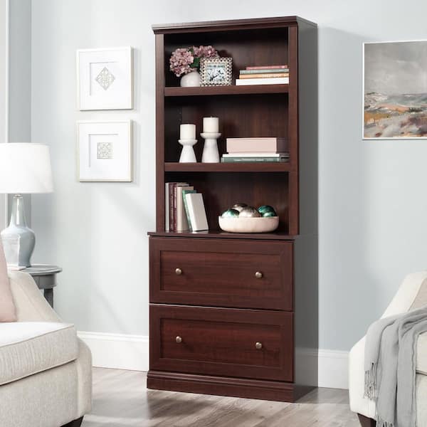 Select 69 in. Tall Select Cherry Finish Engineered Wood Material  2-Shelf Bookcase