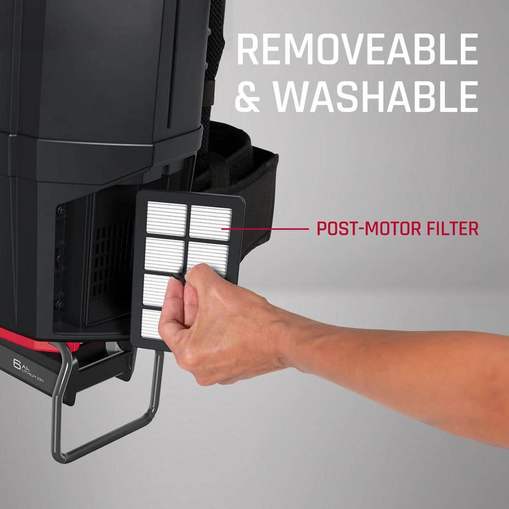 Black Cordless HEPA Filter Backpack Vacuum Cleaner for Commercial Use
