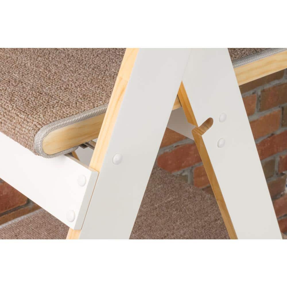 White Modern Folding 4-Tier Wooden Cat Tree