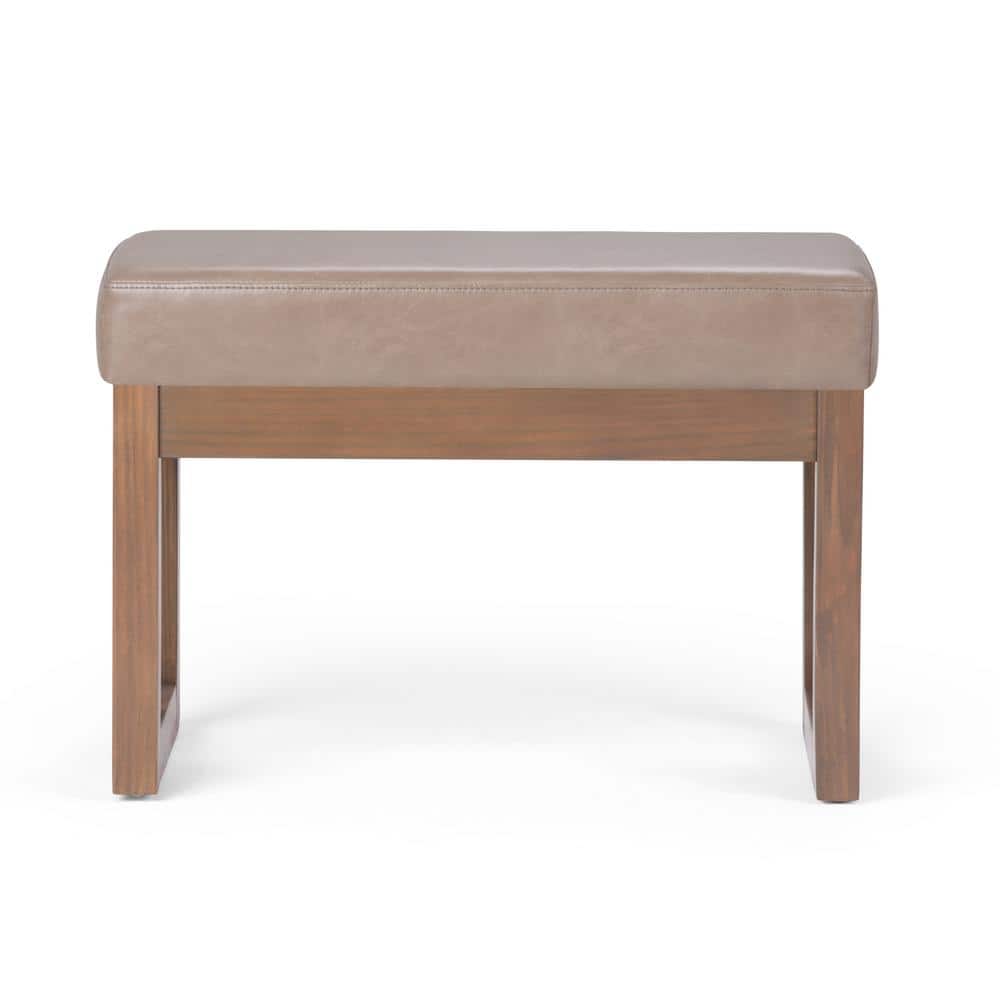 Modern Driftwood Wood Entryway Bench Ottoman - 26" Wide