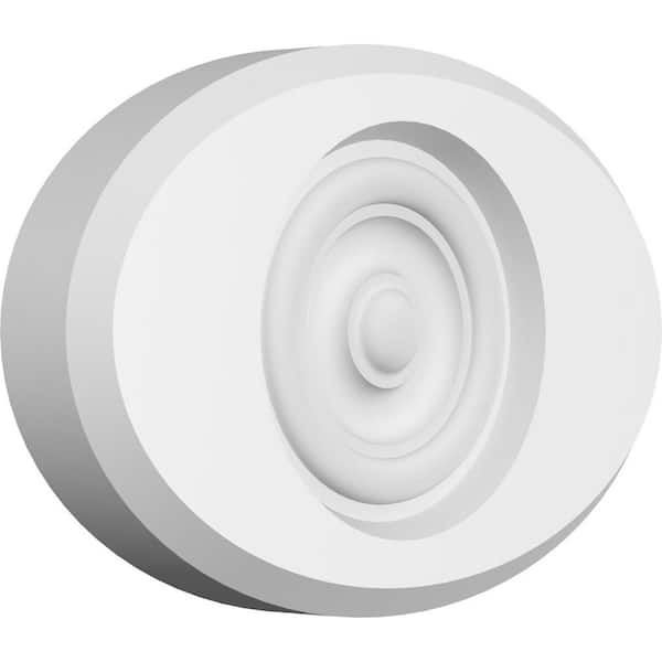 Ekena Millwork 7 in. W x 4-3/4 in. H x 1 in. P Standard Dalton Bullseye Rosette with Beveled Edge (2-Pack)