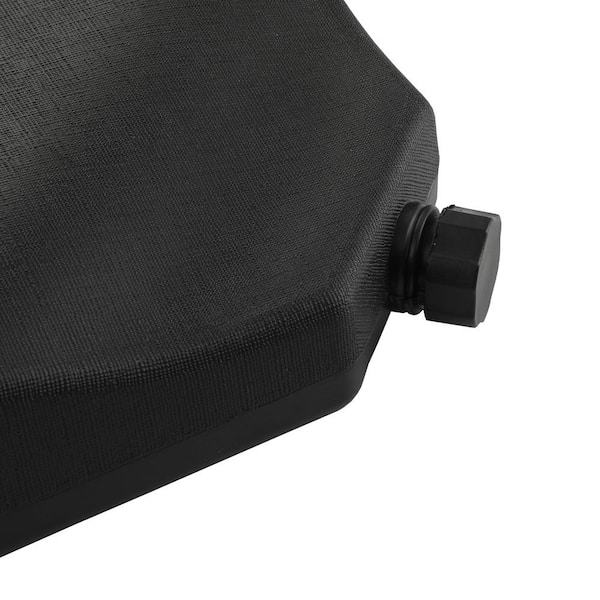 180 lbs. 4-Piece Plastic Square Water/Sand Filled Patio Umbrella Base for Cantilever Offset Umbrella in Black