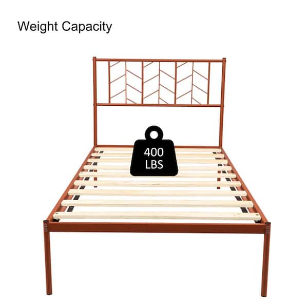 White Bronze Metal Bed Frame Twin Full Queen King Size Wood Mattress Foundation 