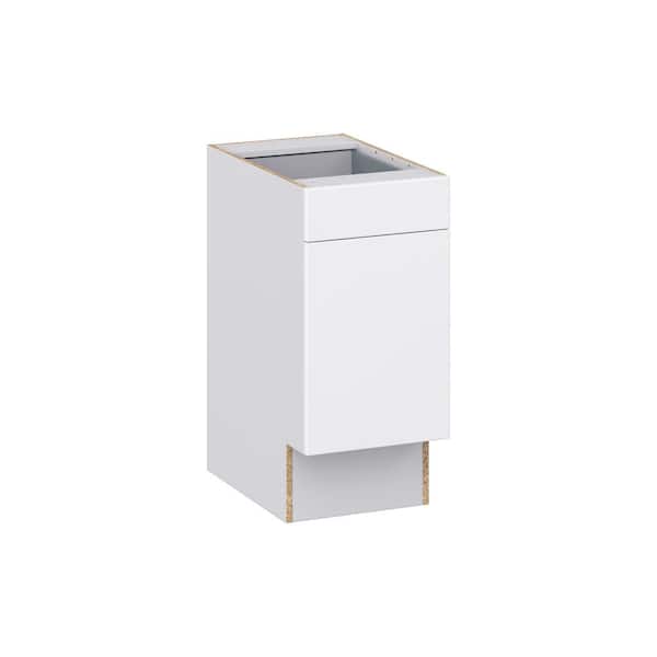 J COLLECTION Timberline 15 in W x 24 in D x 32.5 in. H Assembled Slab Accessible ADA Base Kitchen Cabinet in Bright White with Drawer
