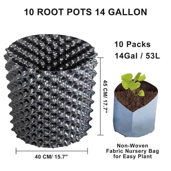 RooTrimmer 5-Pack 25 Gallon Plus 100 Liter 20 X 20 D/H Special Packing  Interlocked Large Air Pruning Pots for Big Tree Grow Outdoor(5 Pack 26