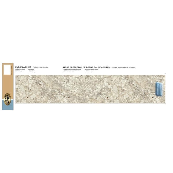 Hampton Bay Laminate Endsplash Kit for Countertop with Integrated Backsplash in Spring Carnival