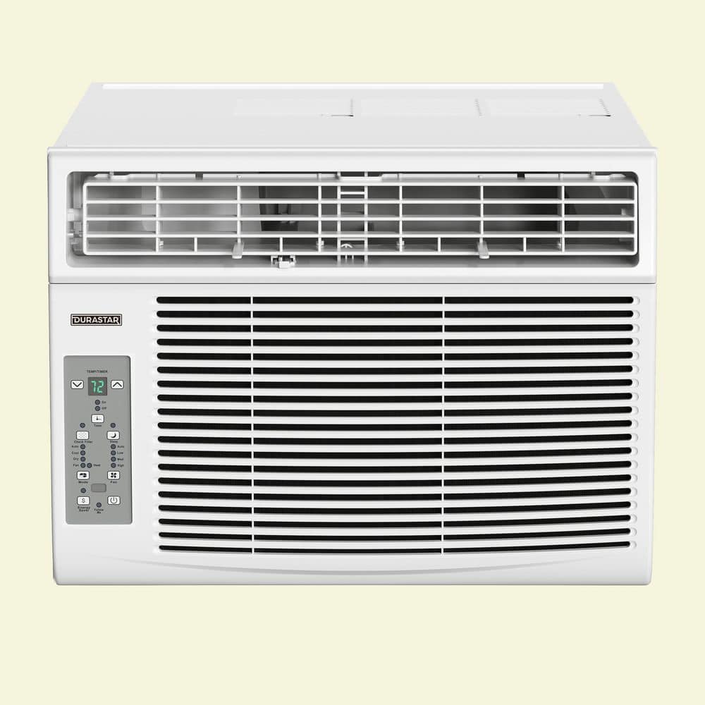 Durastar 8,000 BTU White Window Air Conditioner with Heater and Remote