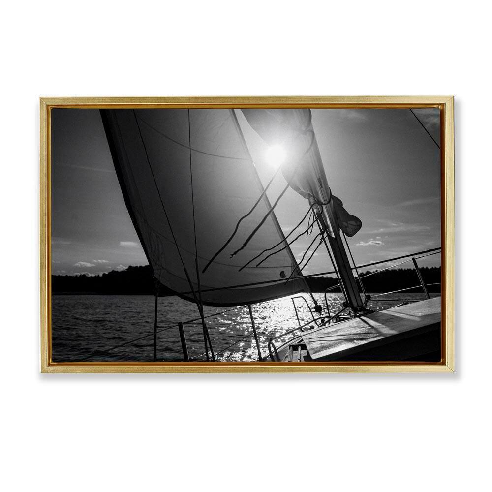 Sail Against The Sky by LSR Design Studio Gold Floater Frame Typography Graphic Art Print 21 in. x 31 in. price history on PriceWatchPro