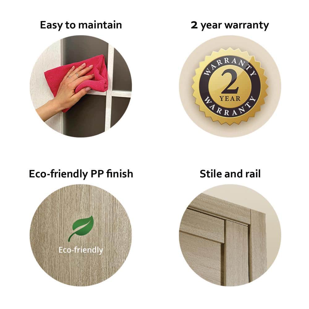 56" Frosted Glass Pine Composite Double Prehung French Door