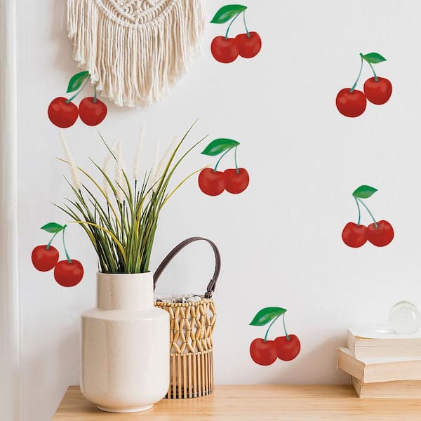 Cherry Peel and Stick Wall Decals (Set of 7)