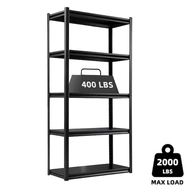 5-Shelf Steel Heavy Duty Freestanding Garage Storage Shelving Unit in Black (35.4 in. W x 72 in. H x 15.7 in. D)