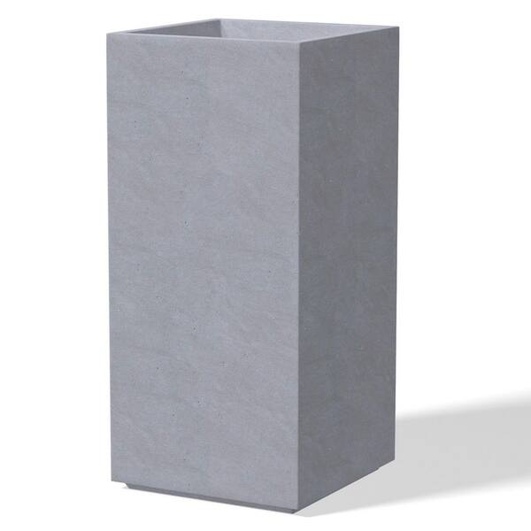 Sapcrete 11.5 in. Large Soft Slate(Enhanced Interior) Concrete Rectangular Planter / Pot with Drainage Holes