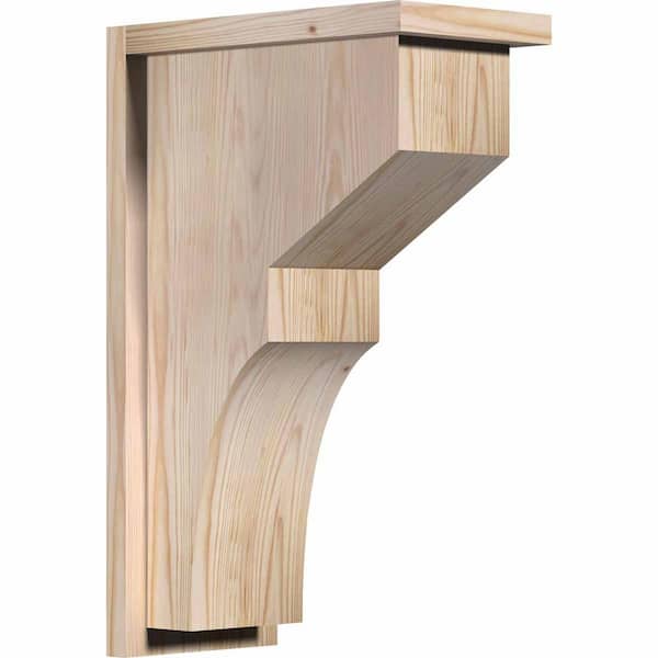 Ekena Millwork 7-1/2 in. x 14 in. x 22 in. Monterey Smooth Douglas Fir Corbel with Backplate