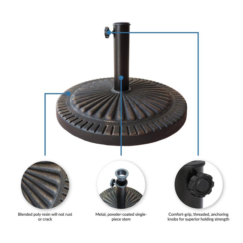 Bronze Textured Metal 31-lb Classic Patio Umbrella Base