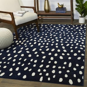 Archer Navy 5 ft. 3 in. x 7 ft. Dots Area Rug