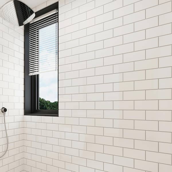 Giorbello Alabaster 3 in. x 6 in. x 8mm Glass Subway Wall Tile (5 sq. ft./Case)