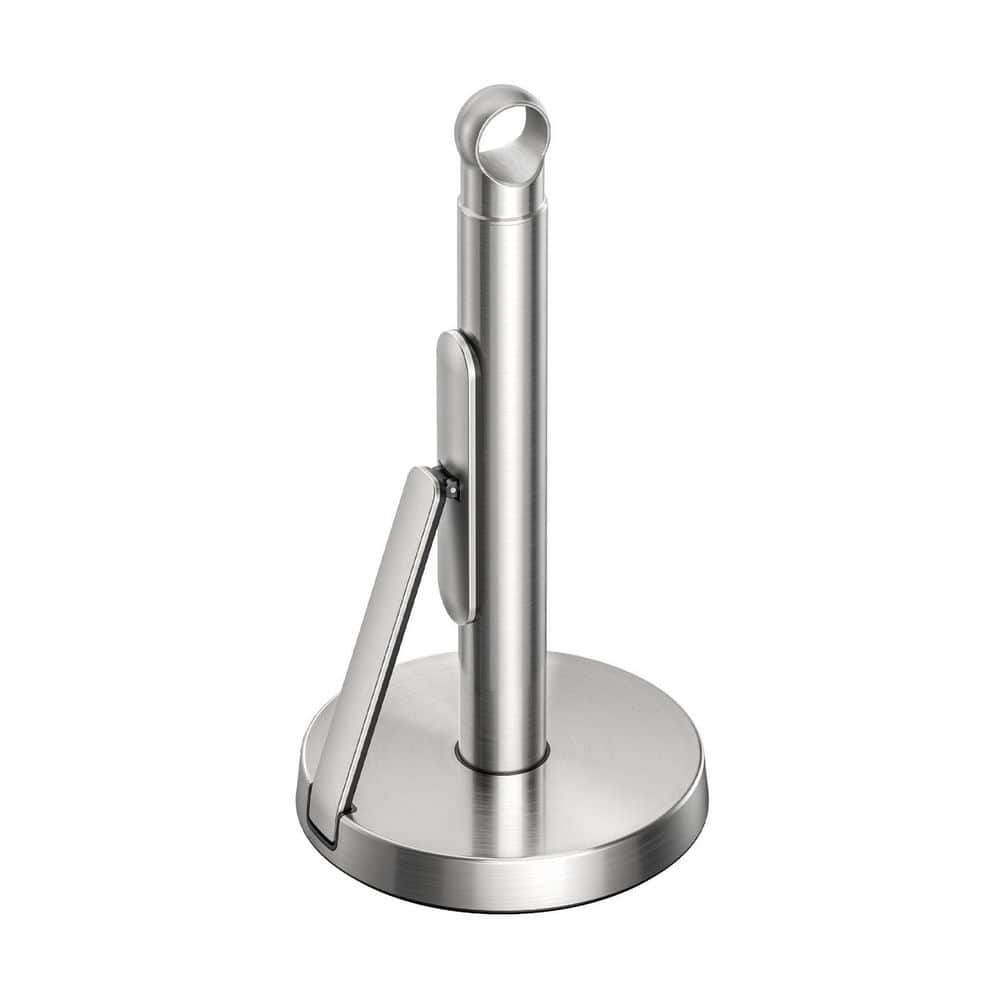 Countertop Mounted Silver Heavy Duty Stainless Steel Paper Towel Holder with Tension Arm Non Slip Base for Kitchen price history on PriceWatchPro