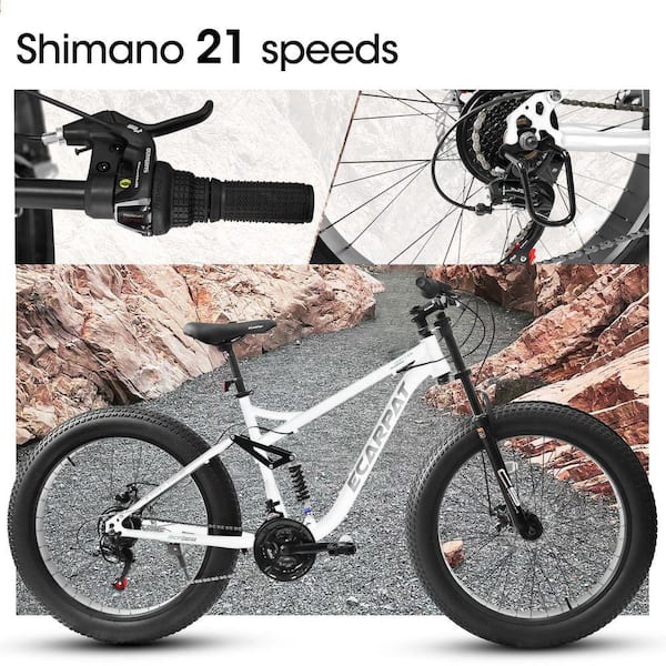 Tenleaf 26 in. x 4 in. Fat Tire Steel Frame Bike Full-Suspension