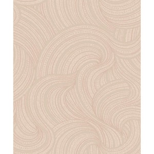 Twisted Clouds Wallpaper Pink Paper Strippable Roll (Covers 57 sq. ft.)