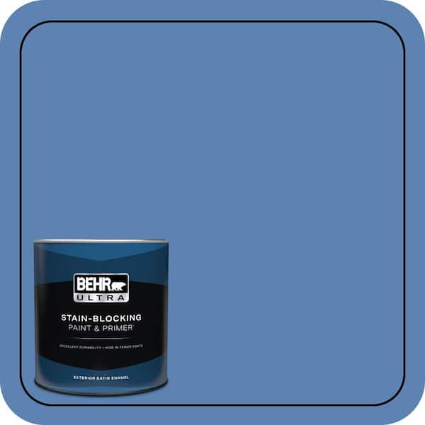 BEHR ULTRA 1 qt. #PPU15-06 Neon Blue Satin Enamel Exterior Paint & Primer