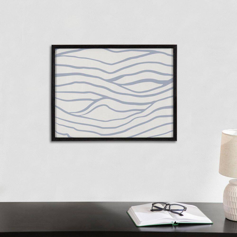 16" x 12" Black Framed Abstract Coastal Waves Print