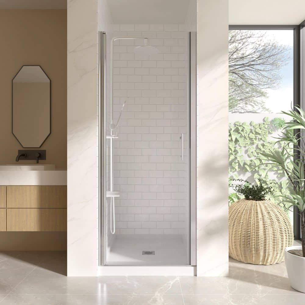 Frameless Pivot Glass Shower Door, 30-31.4 in.Wx72in.H 1/4 in. 6mm Single Swing Bathroom Door for Walk in Shower, Chrome price history on PriceWatchPro