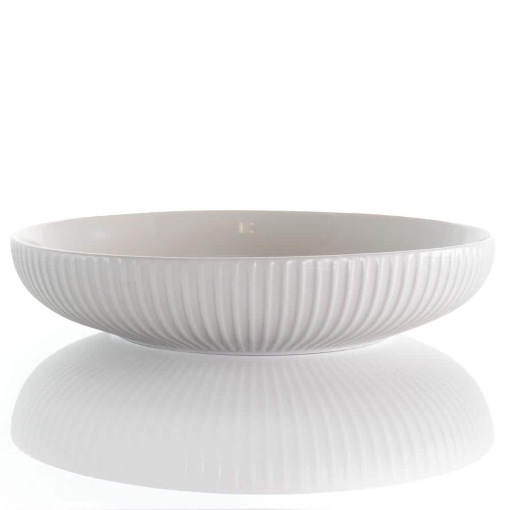 White Porcelain 18-Piece Dinnerware Set with Serving Bowls