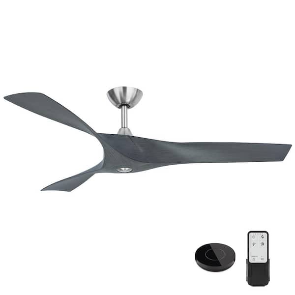 Home Decorators Collection Wesley 52 in. Indoor/Outdoor Greywood DC Motor Ceiling Fan with Remote Control Works with Google and Alexa