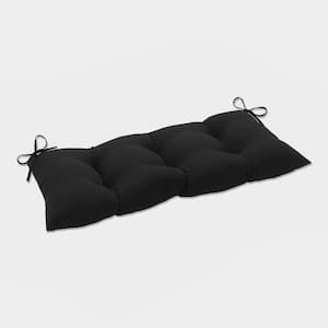 Solid Rectangular Outdoor Bench Cushion in Black