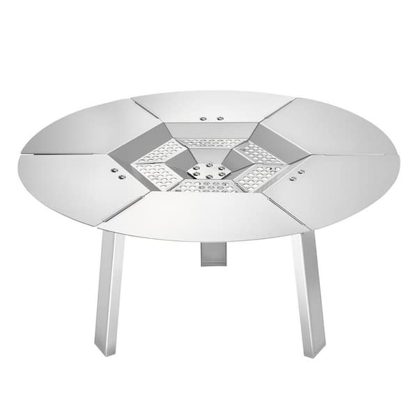 Fire Pit Heat Deflector, 20 in. Bonfire Round, 304 Stainless Steel Heat Diffuser, Burner Cover Camping Accessories