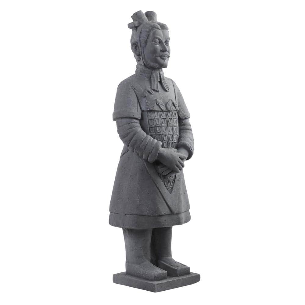 Gray Stone 40" Warrior Garden Statue