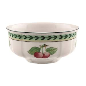 French Garden 7.5 oz. White and Yellow Porcelain Soup Bowl