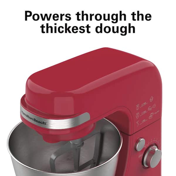 Hamilton Beach 4 Quart 7-Speed Red Stand Mixer with Tilt Head