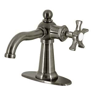Hamilton Single-Handle Single Hole Bathroom Faucet with Push Pop-Up and Deck Plate in Black Stainless
