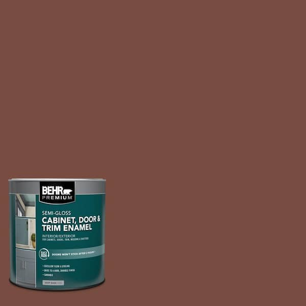 BEHR PREMIUM 1 qt. #S170-7 Dark Cherry Mocha Semi-Gloss Enamel Interior/Exterior Cabinet, Door & Trim Paint