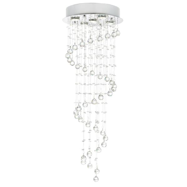 CWI Lighting Spiral 5 Light Flush Mount With Chrome Finish