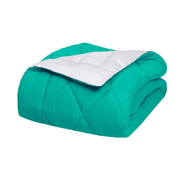 Elegant Comfort 3-Piece Turquoise/White Full/Queen Comforter Set
