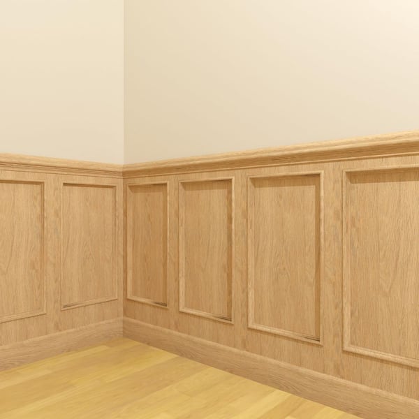 3/8 in. x 2-3/4 in. x 96 in. Oak Wood Modern Casing/Baseboard Moulding