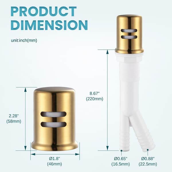 ARCORA 8.67 in x 2.28 in x 1.8 in Dishwasher Air Gap Cover in Gold