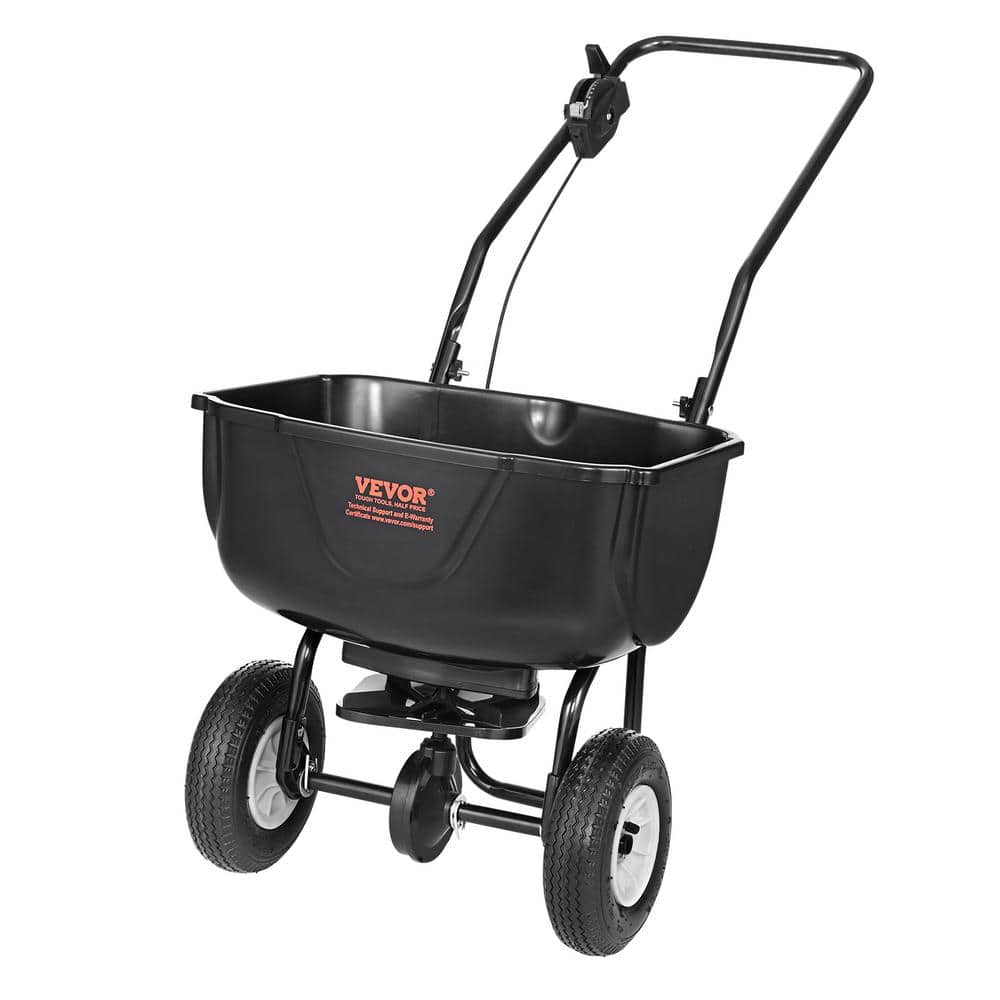 VEVOR Broadcast Spreader 60 lbs. WalkBehind Turf Spreader with 8 in. Wheels Steel Push